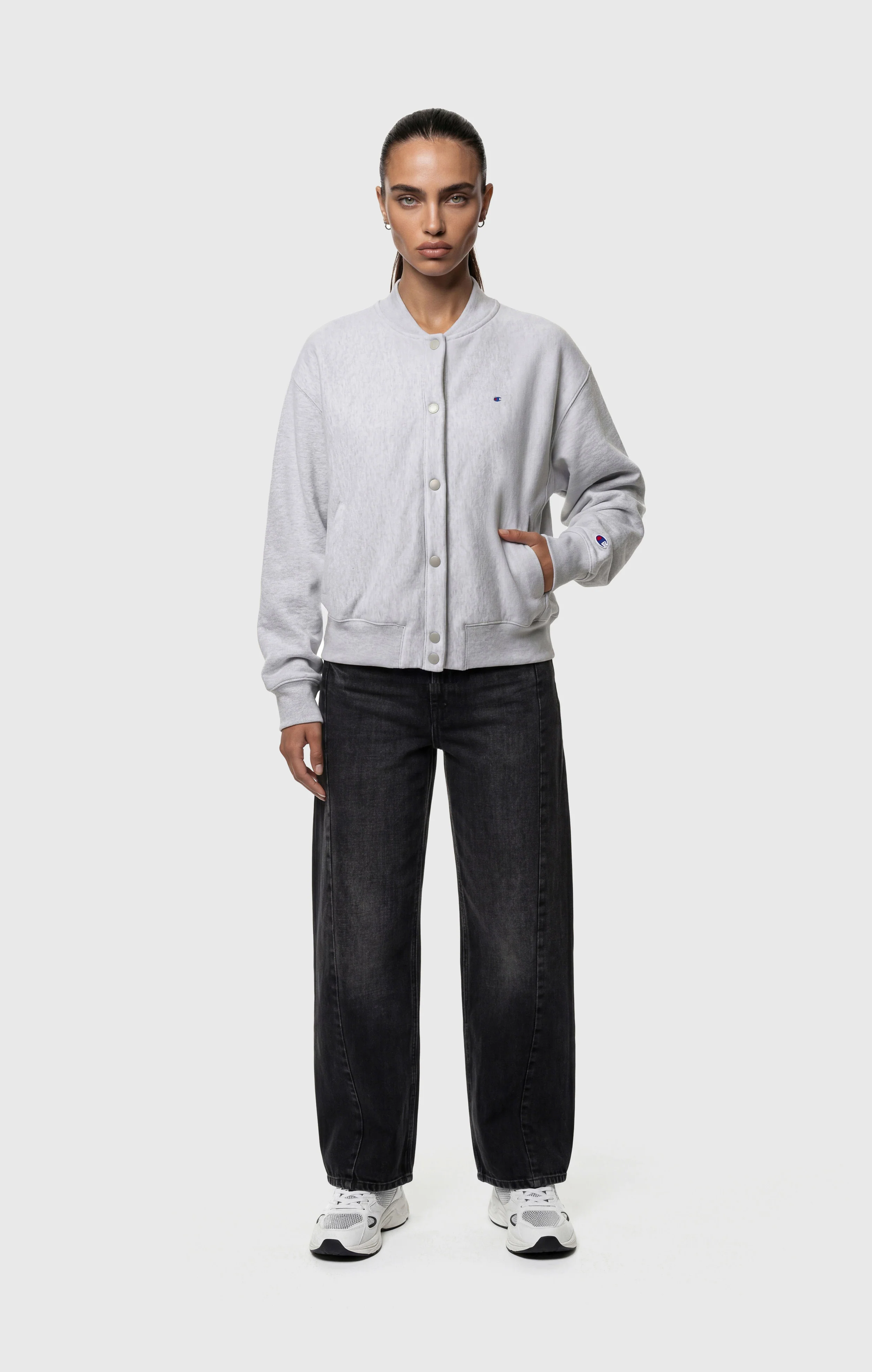 Women’s Lightweight Reverse Weave Bomber Sweatshirt - Image 4